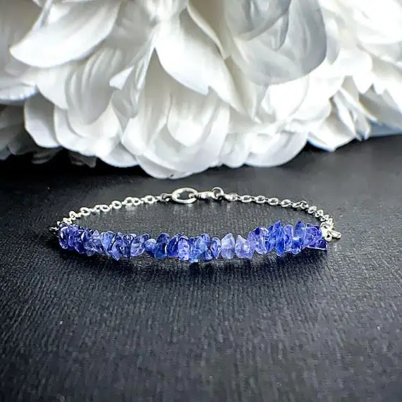 Tanzanite Empath Protection Bracelet - Calming Bracelets, Gift For Her, December Birthstone, Emapth Anxiety, Healing Crystals, Her Gift