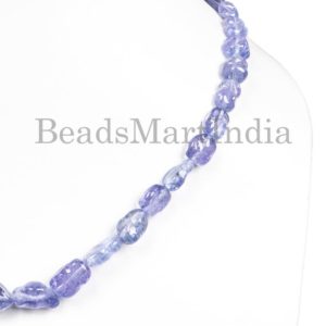 Shop Tanzanite Chip & Nugget Beads! Natural Tanzanite Plain Nugget Necklace, 8X10-13X19mm Tanzanite Necklace, Plain Nugget Beads, Natural Tanzanite, Tanzanite Plain Necklace | Natural genuine chip Tanzanite beads for beading and jewelry making.  #jewelry #beads #beadedjewelry #diyjewelry #jewelrymaking #beadstore #beading #affiliate #ad