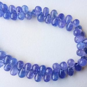 Shop Tanzanite Bead Shapes! 3x5mm – 6x8mm Tanzanite Beads, Natural Tanzanite Plain Drops, Tanzanite Beads for Jewelry, Drop Briolettes (4IN To 8IN Options) – AAG61 | Natural genuine other-shape Tanzanite beads for beading and jewelry making.  #jewelry #beads #beadedjewelry #diyjewelry #jewelrymaking #beadstore #beading #affiliate #ad