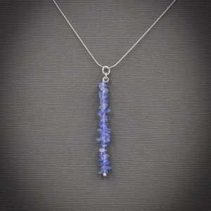 Shop Tanzanite Jewelry! Tanzanite crystal pendant necklace, bar necklace, sterling silver, Sagittarius, Raw Crystal Necklace, December Birthstone | Natural genuine Tanzanite jewelry. Buy crystal jewelry, handmade handcrafted artisan jewelry for women.  Unique handmade gift ideas. #jewelry #beadedjewelry #beadedjewelry #gift #shopping #handmadejewelry #fashion #style #product #jewelry #affiliate #ad