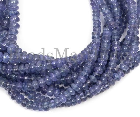 Tanzanite Smooth Rondelle 4-6 Mm Gemstone Beads, Tanzanite Plain Beads, Tanzanite Smooth Rondelle Beads, Tanzanite Beads, Tanzanite