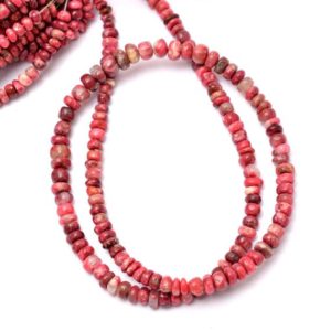 Natural Multi Thulite Smooth Rondelle Beads | 4mm-6mm Beads 16inch Strand | Pink Thulite Semi Precious Gemstone Loose Beads for Jewelry Natural Multi Thulite Smooth Rondelle Beads | 4mm-6mm Beads 16inch Strand | Pink Thulite Semi Precious Gemstone Loose Beads for Jewelry