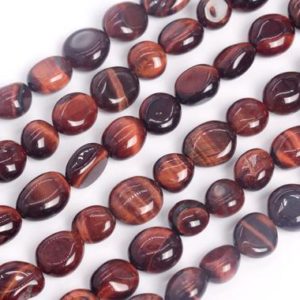 Shop Tiger Eye Chip & Nugget Beads! Genuine Natural Mahogany Red Tiger Eye Loose Beads Grade AA Pebble Nugget Shape 8-10mm | Natural genuine chip Tiger Eye beads for beading and jewelry making.  #jewelry #beads #beadedjewelry #diyjewelry #jewelrymaking #beadstore #beading #affiliate #ad