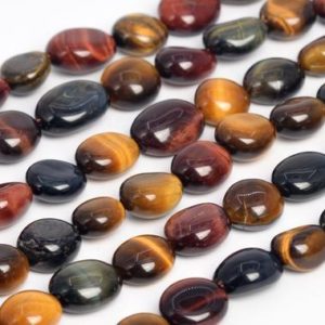 Shop Tiger Eye Chip & Nugget Beads! Genuine Natural Yellow Red Blue Tiger Eye Loose Beads Grade AA Pebble Nugget Shape 8-10mm | Natural genuine chip Tiger Eye beads for beading and jewelry making.  #jewelry #beads #beadedjewelry #diyjewelry #jewelrymaking #beadstore #beading #affiliate #ad