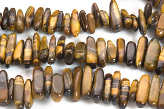 Brown Tiger Eye Stick Beads - Natural Tiger Eye Sticks - Yellow Gemstone Sticks - Brown Tiger Eye Stone - 13-20mm Stick Beads -15inch