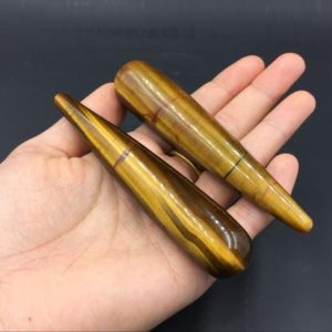 Tiger Eye Massage Wand Smooth Polished Tiger Stone Wand Tiger Eye Crystal Wand Meditation Crystal Healing Tool Reiki MW | Natural genuine stones & crystals in various shapes & sizes. Buy raw cut, tumbled, or polished gemstones for making jewelry or crystal healing energy vibration raising reiki stones. #crystals #gemstones #crystalhealing #crystalsandgemstones #energyhealing #affiliate #ad