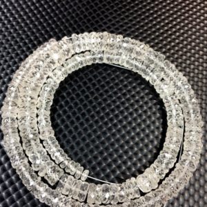 Shop Topaz Faceted Beads! Natural White Topaz Faceted Beads Topaz Tyre Shape Beads 5-7.MM Topaz Gemstone Beads 18" Strand Top Quality | Natural genuine faceted Topaz beads for beading and jewelry making.  #jewelry #beads #beadedjewelry #diyjewelry #jewelrymaking #beadstore #beading #affiliate #ad