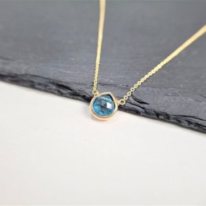 Shop Topaz Necklaces! Swiss Blue Topaz Necklace, December Birthstone / Handmade Jewelry / Swiss Topaz Necklace, Necklaces for Women, Simple Gold Necklace, Dainty | Natural genuine Topaz necklaces. Buy crystal jewelry, handmade handcrafted artisan jewelry for women.  Unique handmade gift ideas. #jewelry #beadednecklaces #beadedjewelry #gift #shopping #handmadejewelry #fashion #style #product #necklaces #affiliate #ad