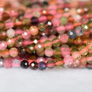 Shop Tourmaline Faceted Beads! 15.5" 2mm AA Genuine Tourmaline round faceted beads, multi color semi-precious stone,natural gemstone jewelry beads supply, LGYO | Natural genuine faceted Tourmaline beads for beading and jewelry making.  #jewelry #beads #beadedjewelry #diyjewelry #jewelrymaking #beadstore #beading #affiliate #ad