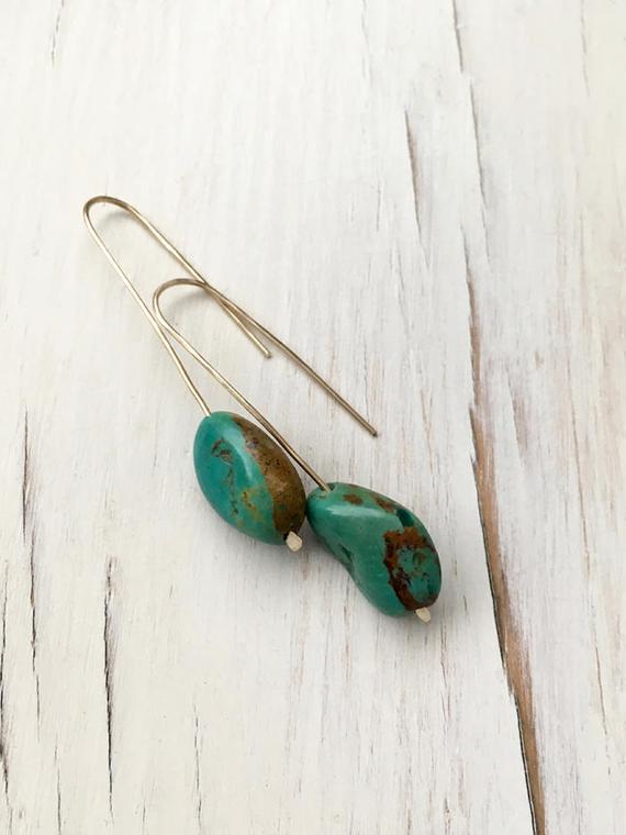 Turquoise Earrings Turquoise Drop Earrings Turquoise Jewelry Genuine Turquoise Earrings