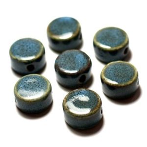Shop Turquoise Bead Shapes! 100pc – Perles Porcelaine Céramique Palets 8mm Bleu Turquoise Tacheté | Natural genuine other-shape Turquoise beads for beading and jewelry making.  #jewelry #beads #beadedjewelry #diyjewelry #jewelrymaking #beadstore #beading #affiliate #ad