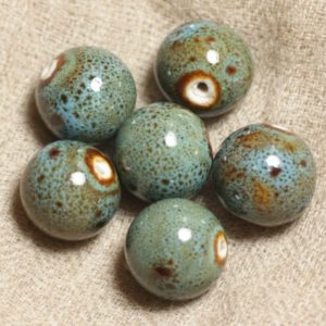 Shop Turquoise Bead Shapes! 50pc – Perles Céramique Porcelaine Bleu Turquoise Tacheté Boules 16mm | Natural genuine other-shape Turquoise beads for beading and jewelry making.  #jewelry #beads #beadedjewelry #diyjewelry #jewelrymaking #beadstore #beading #affiliate #ad