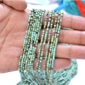 Shop Turquoise Bead Shapes! Afghani Turquoise Beads, Smooth Tube Shape Turquoise Beads, 2.50mm(Thickness) Spacer Turquoise Beads, 13.5 Inch, 10 Strands #GNP0694 | Natural genuine other-shape Turquoise beads for beading and jewelry making.  #jewelry #beads #beadedjewelry #diyjewelry #jewelrymaking #beadstore #beading #affiliate #ad