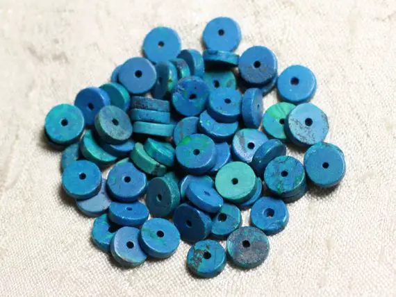 10pc - Perles De Pierre - Turquoise Teintée Rondelles 8x2mm - 4558550082176