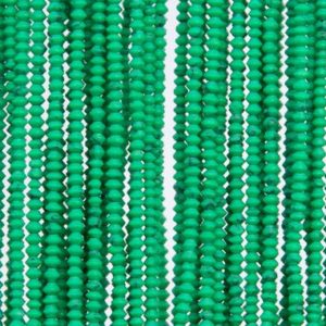Shop Turquoise Rondelle Beads! Bright Green Turquoise Loose Beads Rondelle Shape 2x2mm | Natural genuine rondelle Turquoise beads for beading and jewelry making.  #jewelry #beads #beadedjewelry #diyjewelry #jewelrymaking #beadstore #beading #affiliate #ad