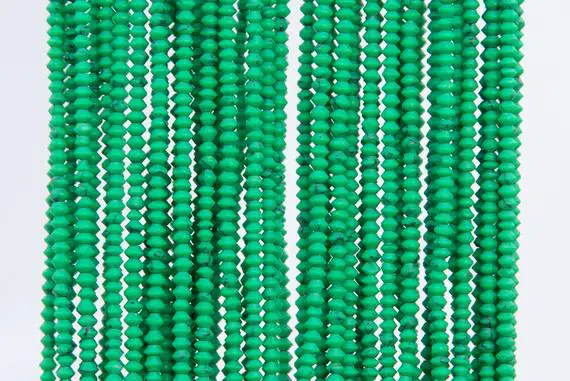Bright Green Turquoise Loose Beads Rondelle Shape 2x2mm