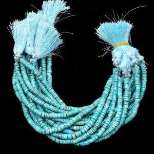 Shop Turquoise Rondelle Beads! Natural Turquoise Gemstone Beads, Turquoise 5mm-6mm Smooth Spacer Heishi | 8inch Strand | Turquoise Semi Precious Gemstone Tyre Rondelles | Natural genuine rondelle Turquoise beads for beading and jewelry making.  #jewelry #beads #beadedjewelry #diyjewelry #jewelrymaking #beadstore #beading #affiliate #ad