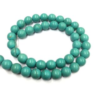 Shop Turquoise Round Beads! Natural Smooth Turquoise Round Ball Beads Beads 9.5mm Approx Plain Gemstone Beads 15" Strand | Natural genuine round Turquoise beads for beading and jewelry making.  #jewelry #beads #beadedjewelry #diyjewelry #jewelrymaking #beadstore #beading #affiliate #ad