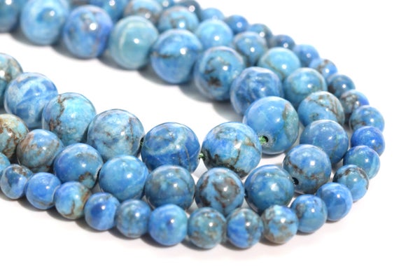 Denim Blue Magnesite Loose Beads Round Shape 6mm 8mm 10mm