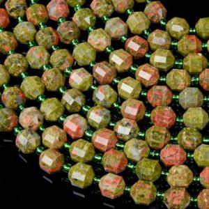 Shop Unakite Faceted Beads! 6MM Unakite Gemstone Faceted Prism Double Point Cut Loose Beads BULK LOT 1,2,6,12 and 50 (D29) | Natural genuine faceted Unakite beads for beading and jewelry making.  #jewelry #beads #beadedjewelry #diyjewelry #jewelrymaking #beadstore #beading #affiliate #ad