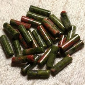 Shop Unakite Bead Shapes! 5pc – stone beads – Unakite Tubes 14x4mm 4558550010841 columns | Natural genuine other-shape Unakite beads for beading and jewelry making.  #jewelry #beads #beadedjewelry #diyjewelry #jewelrymaking #beadstore #beading #affiliate #ad