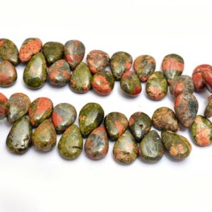Shop Unakite Bead Shapes! AAA Unakite Gemstone Briolette Smooth Pear Beads | Natural Unakite Semi Precious Gemstone 9x12mm-10x14mm Bead for Jewelry Making | 4" Strand | Natural genuine other-shape Unakite beads for beading and jewelry making.  #jewelry #beads #beadedjewelry #diyjewelry #jewelrymaking #beadstore #beading #affiliate #ad