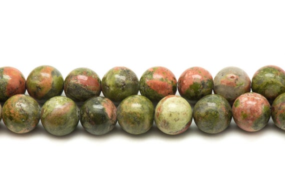 20pc - Perles Pierre - Unakite Boules 4mm Vert Rose Rouge - 7427039736848 20pc - Perles Pierre - Unakite Boules 4mm Vert Rose Rouge - 7427039736848