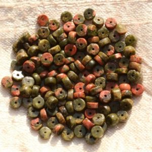 Shop Unakite Rondelle Beads! Thread 39cm 140pc approx – Stone Pearls – Unakite Washers Heishi 4mm Green Rose Red | Natural genuine rondelle Unakite beads for beading and jewelry making.  #jewelry #beads #beadedjewelry #diyjewelry #jewelrymaking #beadstore #beading #affiliate #ad