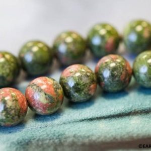 Shop Unakite Round Beads! M/ Unakite 10mm/ 12mm/ 14mm Smooth Round beads 16" strand Natural green red mixed color beads | Natural genuine round Unakite beads for beading and jewelry making.  #jewelry #beads #beadedjewelry #diyjewelry #jewelrymaking #beadstore #beading #affiliate #ad