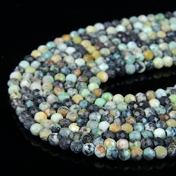 3mm Natural Variscite Gemstone Grade Ab Micro Faceted Round Beads 15 Inch Full Strand Bulk Lot 1,2,6,12 And 50 (80008642-p9)