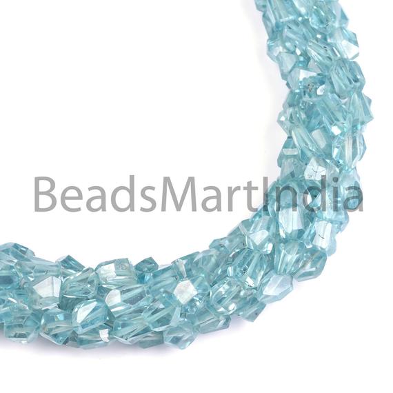 Blue Zircon Natural Faceted Nugget Beads, 4x6-6x8 Mm Blue Zircon Faceted Beads, Blue Zircon Nugget Beads, Blue Zircon Beads, Blue Zircon