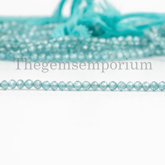 Blue Zircon Rondelle Beads, 3 Mm Natural Blue Zircon Faceted Beads, Blue Zircon Rondelle Beads, Blue Zircon Beads, Wholesale Beads,