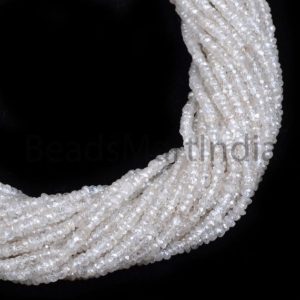 Shop Zircon Beads! White Zircon Faceted Rondelle Beads, 3-3.50 mm Zircon Natural Indian Cut Faceted Beads, White Color Zircon Natural Bead,White Zircon Beads | Natural genuine faceted Zircon beads for beading and jewelry making.  #jewelry #beads #beadedjewelry #diyjewelry #jewelrymaking #beadstore #beading #affiliate #ad