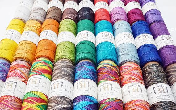 0.5mm Polished Hemp Twine Hemptique Cord Variegated Macrame String Artisan Thread 10lbs - 205ft Spool