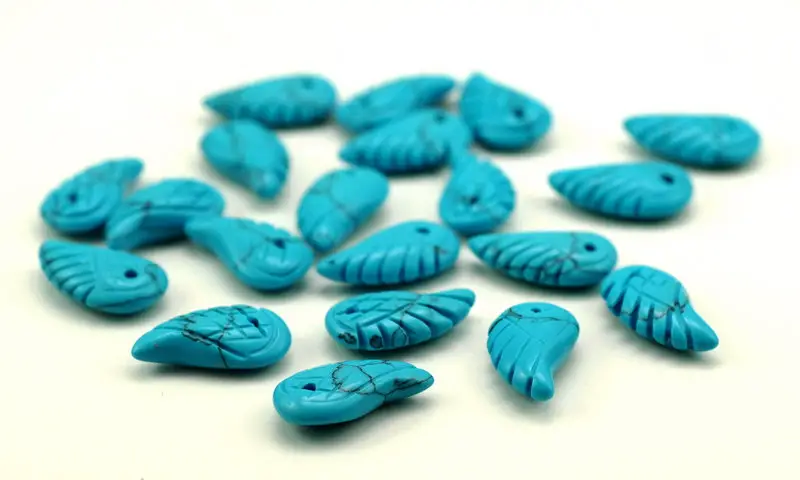 18x10mm  Turquoise Gemstone Carved Angel Wing Beads Bulk Lot 2,6,12,24,48 (90187163-001)