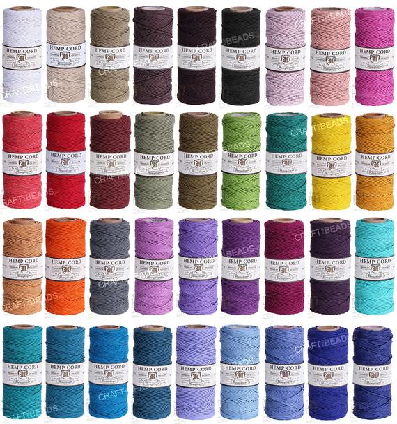 1mm Solid Polished Hemp Twine Hemptique Cord Macrame String Artisan Thread 20lbs - 205ft Spool