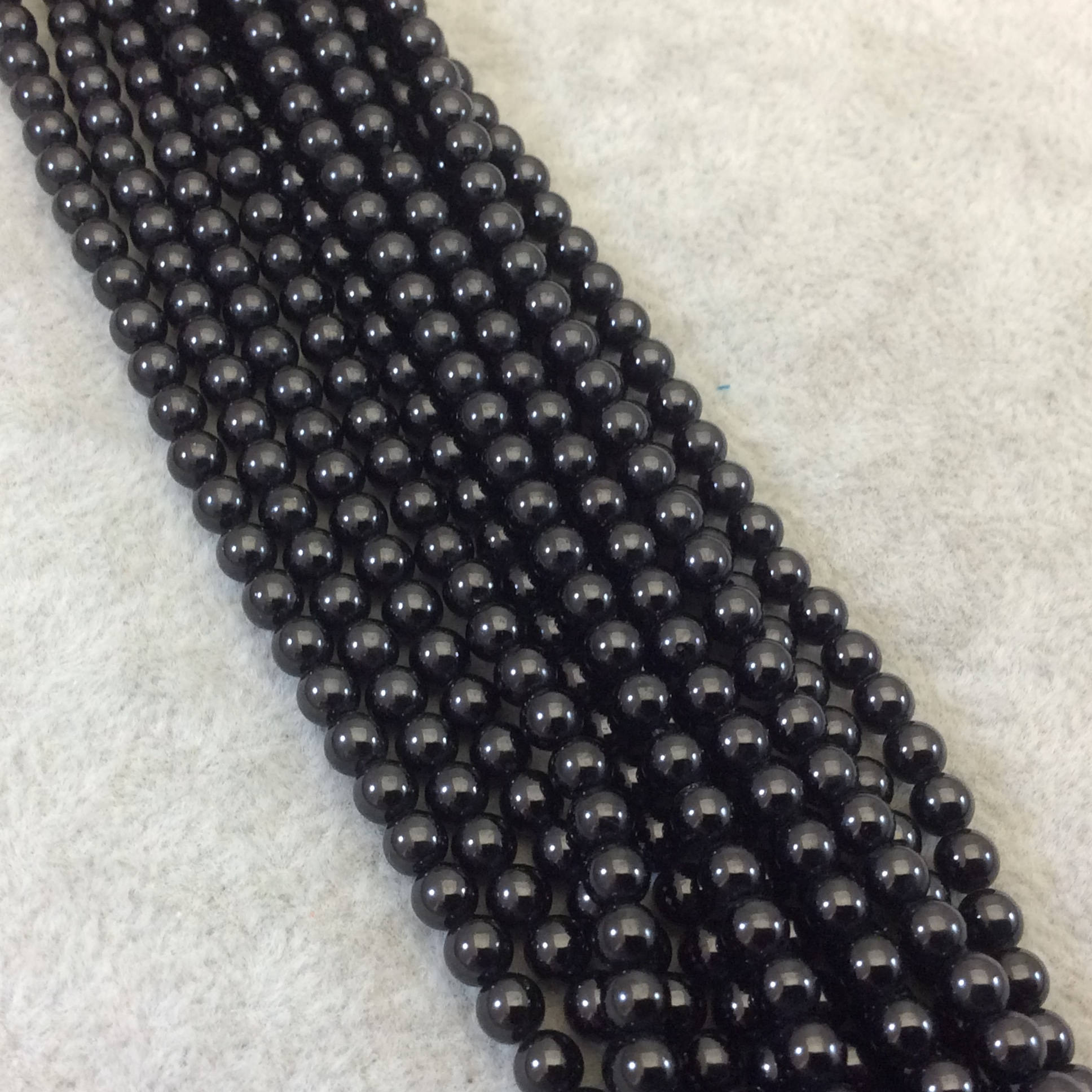 4mm Black Spinel Beads | High Quality Hand-cut Semi-precious Gemstone For Fine Jewelry