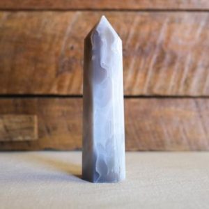 Large Banded Agate Tower | Gray Striped Agate Crystal Point | Natural genuine stones & crystals in various shapes & sizes. Buy raw cut, tumbled, or polished gemstones for making jewelry or crystal healing energy vibration raising reiki stones. #crystals #gemstones #crystalhealing #crystalsandgemstones #energyhealing #affiliate #ad