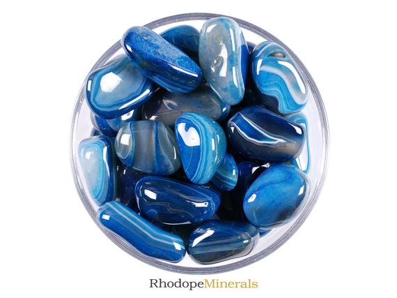 Blue Agate Tumbled Stone, Blue Agate, Tumbled Stones, Agate, Stones, Crystals, Rocks, Gifts, Gemstones, Gems, Zodiac Crystals, Healing