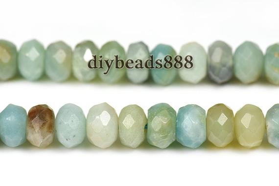 15 Inch Strand Of Mix Color Amazonite Faceted Rondelle Abacus Beads 4x6mm 5x8mm For Choice