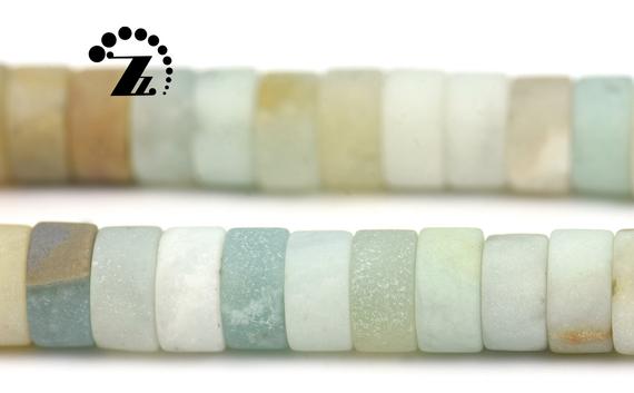 Multicolor Amazonite, Matte Heishi Spacer Bead,mixed Color Amazonite, Natural,gemstone,diy Beads, 2x4mm 3x6mm For Choice,15" Full Strand