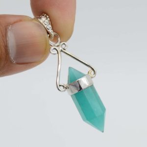 Shop Amazonite Pendants! Amazonite Pendant Necklace | Long Gemstone Necklace | Sterling Silver Pendant | 8×22 mm Pencil Shape Amazonite Pendant | Amazonite Pendant | Natural genuine Amazonite pendants. Buy crystal jewelry, handmade handcrafted artisan jewelry for women.  Unique handmade gift ideas. #jewelry #beadedpendants #beadedjewelry #gift #shopping #handmadejewelry #fashion #style #product #pendants #affiliate #ad