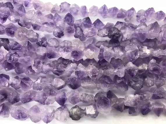 Natural Light Amethyst  10-14mm Raw Nuggets Genuine Loose Mauve Quartz Freeshape Beads 15 Inch Jewelry Supply Bracelet Necklace Material