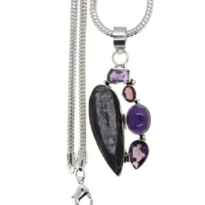 Shop Amethyst Pendants! ORTHOCERAS FOSSIL Tear Drop Amethyst Energy Healing Necklace • Crystal Healing Necklace • Minimalist Necklace   p4690 | Natural genuine Amethyst pendants. Buy crystal jewelry, handmade handcrafted artisan jewelry for women.  Unique handmade gift ideas. #jewelry #beadedpendants #beadedjewelry #gift #shopping #handmadejewelry #fashion #style #product #pendants #affiliate #ad