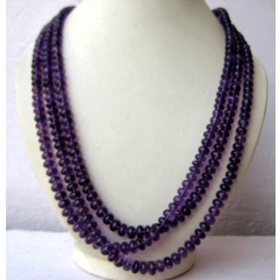 5mm To 8.5mm Amethyst Rondelle Gemstone Beads, Sold As 16 Inches/17 Inches/18 Inches 3 Strands