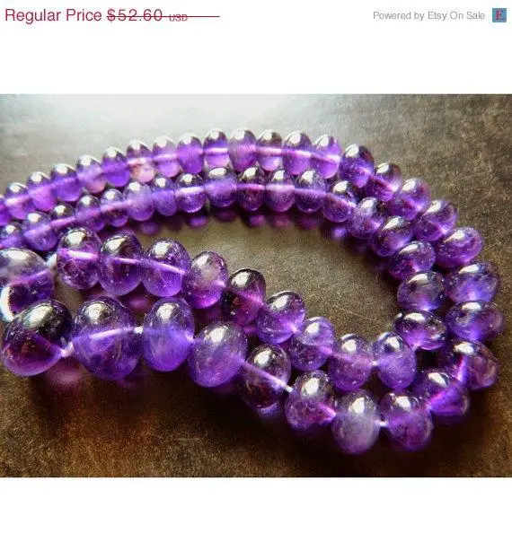 Amethyst Beads, Aaa Gems, African Amethyst Rondelles, 6mm To 15mm Beads, 55 Pieces Approx, 13 Inch Strand