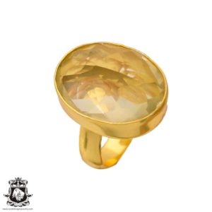 Shop Angel Aura Quartz Rings! Size 7.5 – Size 9 Angel Aura Quartz Ring • Meditation Ring • 24K Gold  Ring GPR253 | Natural genuine Angel Aura Quartz rings, simple unique handcrafted gemstone rings. #rings #jewelry #shopping #gift #handmade #fashion #style #affiliate #ad