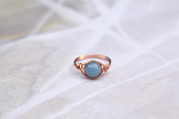Copper Lapis Stone Ring CR2635- Size 8 - 1 inch wide.-CR263
