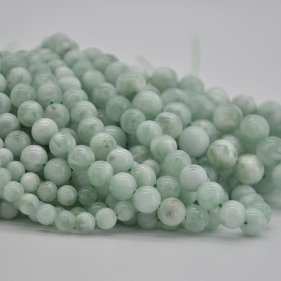 Green Angelite Round Beads - 4mm, 6mm, 8mm, 10mm Sizes - 14" Strand - Natural Gemstone