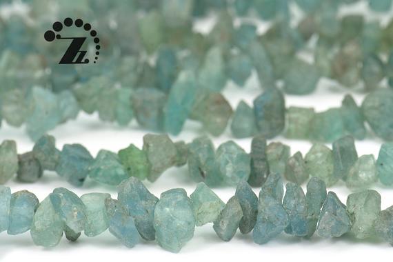 Apatite Rough Cchips Beads,nugget Beads,freedom,irregular Beads,genuine,natural,blue Apatite,7-11mm,15" Full Strand